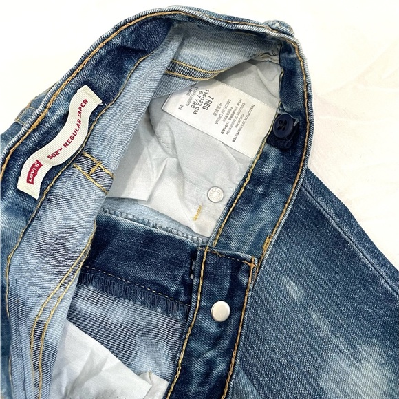 Girls Hand Reverse Dyed Jeans 502 Regular Taper Size 7 - Picture 5 of 7